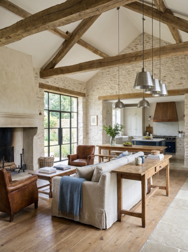 French Country interior design style — example room rendered by StylefyRoom