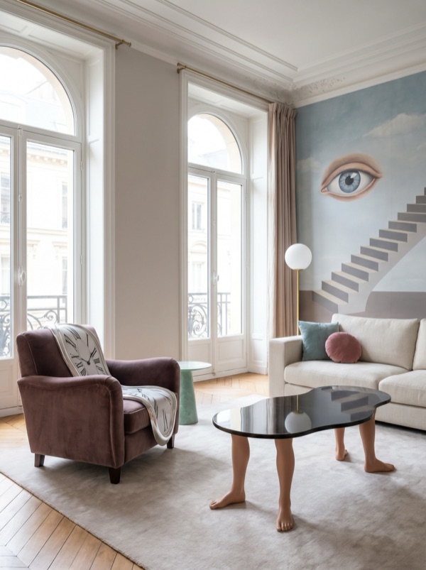 Surrealist interior design style — example room rendered by StylefyRoom