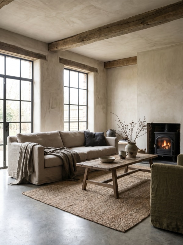 Wabi-Sabi interior design style — example room rendered by StylefyRoom